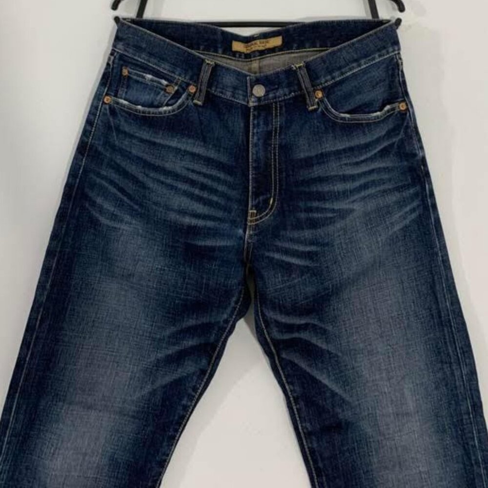 Dark Blue Straight Leg Jeans – Classic Indigo Wash - Picture 4 of 4